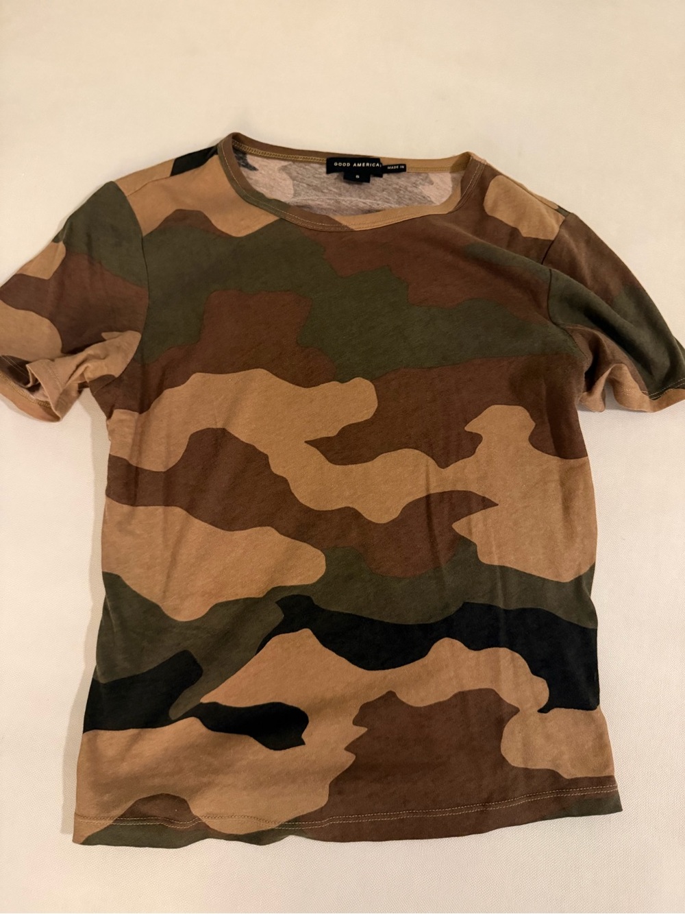 Good American Men’s Camo Short Sleeve Tee - Brown, Green, Black